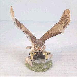 🔥Vintage The Great Horned Owl Porcelain Sculpture Royal Heritage Collection